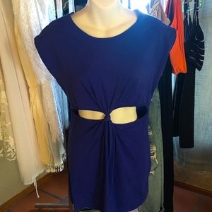 Small royal blue dress - with open cuts in mid section with knot tie